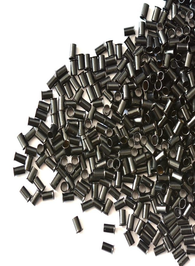 ياتشيو 1000 قطعة من حلقات وصلات نحاسية صغيرة من نوع Flare Euro Lock لوصلات الشعر البشري I-Tip، مقاس 3.4 × 3.0 × 6.0 مم (أسود) - Image 4